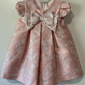 Bonnie Baby Solid Pink Floral Party dress 12 months